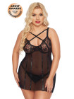 Ночная сорочка и стринги SoftLine Collection Cornelia, черный, XL, XXXL
