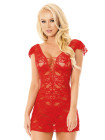Ночная сорочка SoftLine Collection Amelia и стринги, красные, M/L