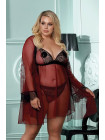 Бордовый пеньюар Arabella 3XL\4XL, 