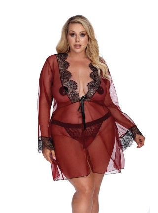 Бордовый пеньюар Arabella 3XL\4XL, 