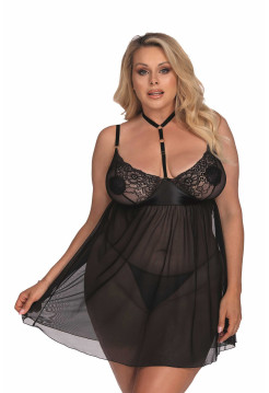 Сорочка Stelline насыщенного черного цвета 3XL\4XL