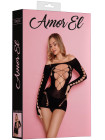Соблазнительное мини платье со шнуровкой на груди (чёрное) S/L (42-46)