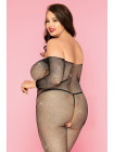 Костюм-сетка со стразами и стринги Candy Girl Jewelle, нейлон, черный, 2XL