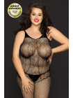 Костюм-сетка со стразами и стринги Candy Girl Angelle черные, 2XL