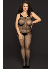 Костюм-сетка со стразами и стринги Candy Girl Angelle черные, 2XL