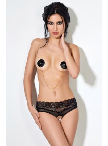  Неповторимые черные высокие шортики с доступом и нежным кружевом (Easy to love) L/XL (46-48)