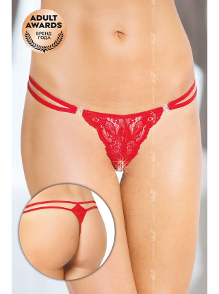 Стринги кружевные SoftLine Collection открытые, красный, S/L