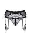 Пояс для чулок и стринги кружевные SoftLine Collection, черный, S/M