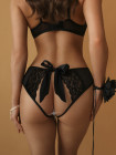 Трусики черные с доступом и бантом сзади (Easy to love) L/XL (46-48)