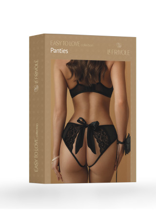 Трусики черные с доступом и бантом сзади (Easy to love) L/XL (46-48)