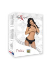 Черные трусы Patsy из прозрачного тюля с латексной юбочкой.  L\XL