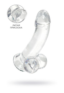 РЕАЛИСТИЧНЫЙ ФАЛЛОИМИТАТОР A-TOYS BY TOYFA CRYST, TPE, ПРОЗРАЧНЫЙ, 15 СМ