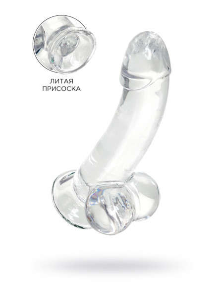 РЕАЛИСТИЧНЫЙ ФАЛЛОИМИТАТОР A-TOYS BY TOYFA CRYST, TPE, ПРОЗРАЧНЫЙ, 15 СМ