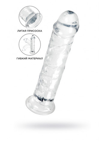 ФАЛЛОИМИТАТОР A-TOYS BY TOYFA AURI, TPE, ПРОЗРАЧНЫЙ, 20 СМ