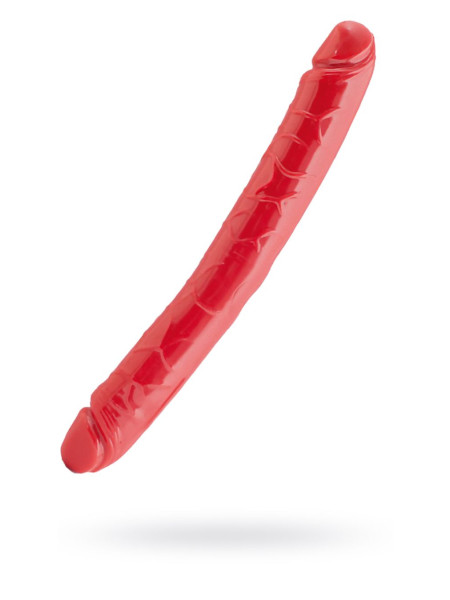 Двусторонний фаллоимитатор Black&Red by TOYFA, ПВХ, красный, 31 см