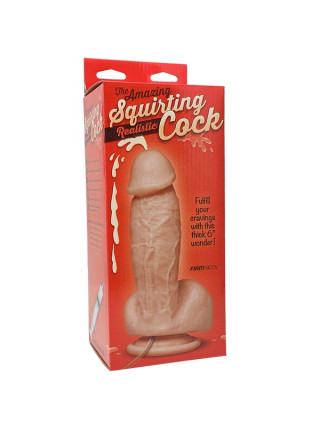 Фаллоимитатор с семяизвержением The Amazing Squirting Realistic® Cock - White Doc Johnson, длина 17.27 см, диаметр 5.05 см