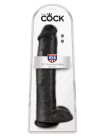 Фаллоимитатор-гигант черный King Cock 15 Cock with Balls Pipedream, длина 40.60 см, диаметр 7.60 см