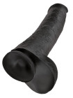 Фаллоимитатор-гигант черный King Cock 15 Cock with Balls Pipedream, длина 40.60 см, диаметр 7.60 см