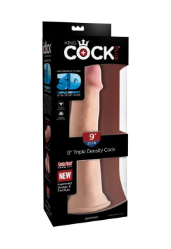 Фаллоимитатор на присоске King Cock Plus 9 Triple Density Cock - Flesh Pipedream, длина 26.70 см, диаметр 5.30 см