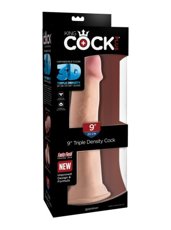Фаллоимитатор на присоске King Cock Plus 9 Triple Density Cock - Flesh Pipedream, длина 26.70 см, диаметр 5.30 см