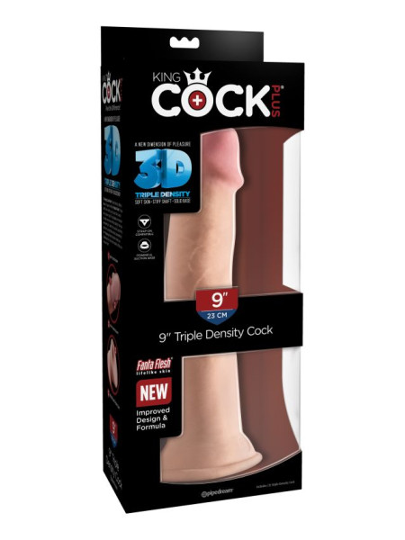 Фаллоимитатор на присоске King Cock Plus 9 Triple Density Cock - Flesh Pipedream, длина 26.70 см, диаметр 5.30 см