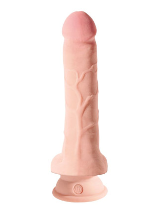Фаллоимитатор на присоске King Cock Plus 8 Triple Density Fat Cock with Balls Pipedream, длина 24.10 см, диаметр 4.80 см