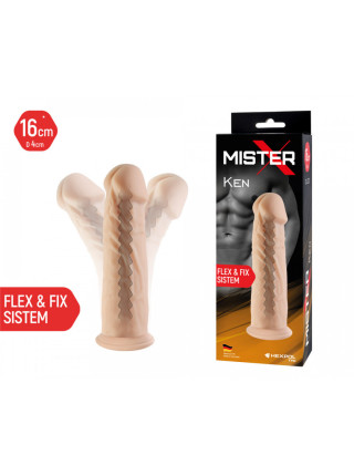Фаллоимитатор на присоске с гибким хребтом Mister-X KEN SITABELLA, длина 16.00 см, диаметр 4.00 см