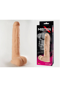 Фаллоимитатор с мошонкой на присоске Mister-X JACK SITABELLA, длина 19.00 см, диаметр 4.00 см 