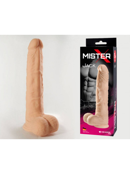Фаллоимитатор с мошонкой на присоске Mister-X JACK SITABELLA, длина 19.00 см, диаметр 4.00 см 
