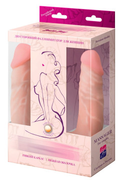 Двусторонний фаллоимитатор неоскин 47.8 / 4.1 см