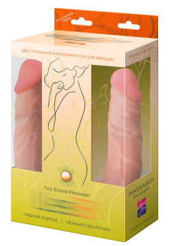 Двусторонний фаллоимитатор Неоскин Длина - 43.0 см, диаметр - 3.6 см.