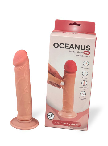 Ультра реалистичный фаллоимитатор Oceanus с подвижной кожей, на присоске, 21 см Fantasy Toys