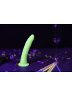Фаллоимитатор Slim на присоске люминисцентный - 18 см