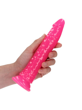 Фаллоимитатор Slim на присоске люминисцентный - 18 см