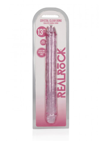 Фаллоимитатор реалистик двусторонний прозрачный - 34 см
