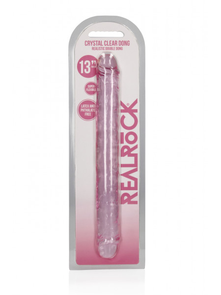 Фаллоимитатор реалистик двусторонний прозрачный - 34 см