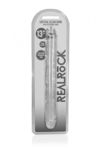 Фаллоимитатор реалистик двусторонний прозрачный - 34 см
