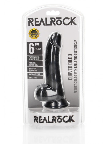 Фалоимитатор Curved Realistic Dildo Balls Suction Cup - 6''/ 15,5 cm