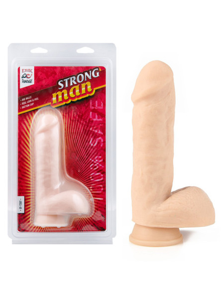 Реалистичный фаллоимитатор STRONG MAN с мошонкой для женщин