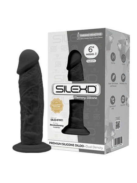 Фаллоимитатор SILEXD Model 1, черный, 6" Длина — 14,8 см Диаметр — 3,5 см