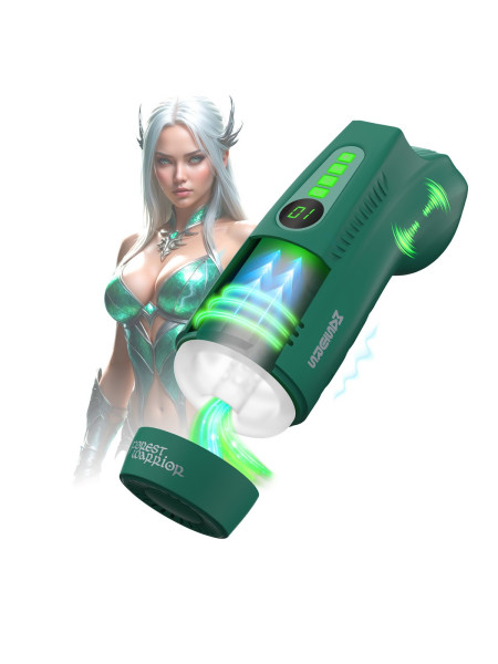 Интерактивный мастурбатор Masturs Forest Warrior Ayla. Вакуум, вибрация, озвучка. Masturs, c вибрацией, длина 28.00 см, диаметр 2.50 см 