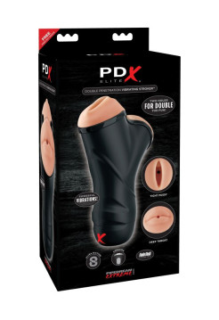 Мастурбатор с двумя тоннелями PDX ELITE Double Penetration Vibrating Stroker Pipedream, c вибрацией, длина 23.00 см, диаметр 9.00 см 