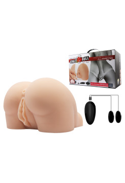 Мастурбатор вагина-анус с вибрацией догги-стайл Crazy Bull Baile, c вибрацией, длина 16.00 см