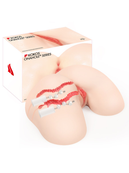 Vanilla Onahole Real Vagina Мастурбатор полуторс с двойным слоем, с вибрацией KOKOS, c вибрацией, длина 40.00 см, диаметр 1.50 см