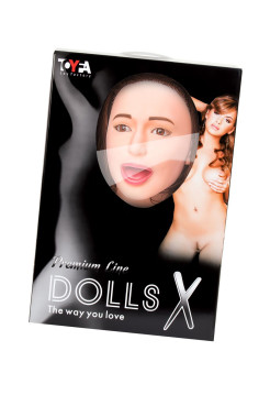Кукла надувная Dolls-X by TOYFA Gabriella с реалистичной головой, брюнетка, с тремя отверстиями