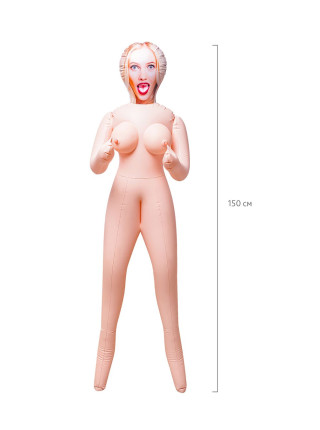 Кукла надувная Dolls-X by TOYFA Lilit, блондинка, с тремя отверстиями, 150 см