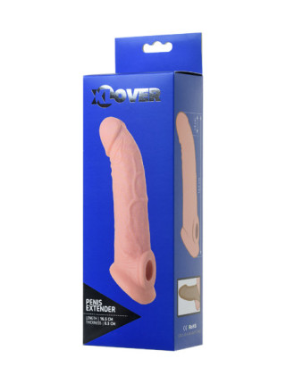 НАСАДКА TOYFA XLOVER, ДЛЯ УВЕЛИЧЕНИЯ РАЗМЕРА, TPE, ТЕЛЕСНЫЙ, 16,5 СМ