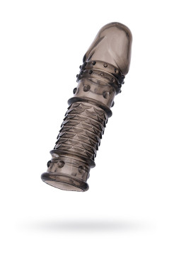 Насадка на пенис XLover by TOYFA, для увеличения размера, TPE, черный прозрачный, 13,5 см