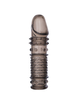 Насадка на пенис XLover by TOYFA, для увеличения размера, TPE, черный прозрачный, 13,5 см