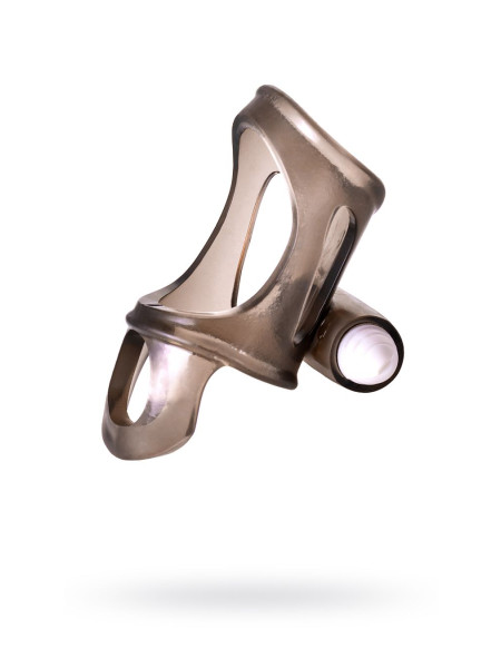 Эрекционное кольцо на пенис с вибрацией XLover by TOYFA, TPE, черный прозрачный, 7 см